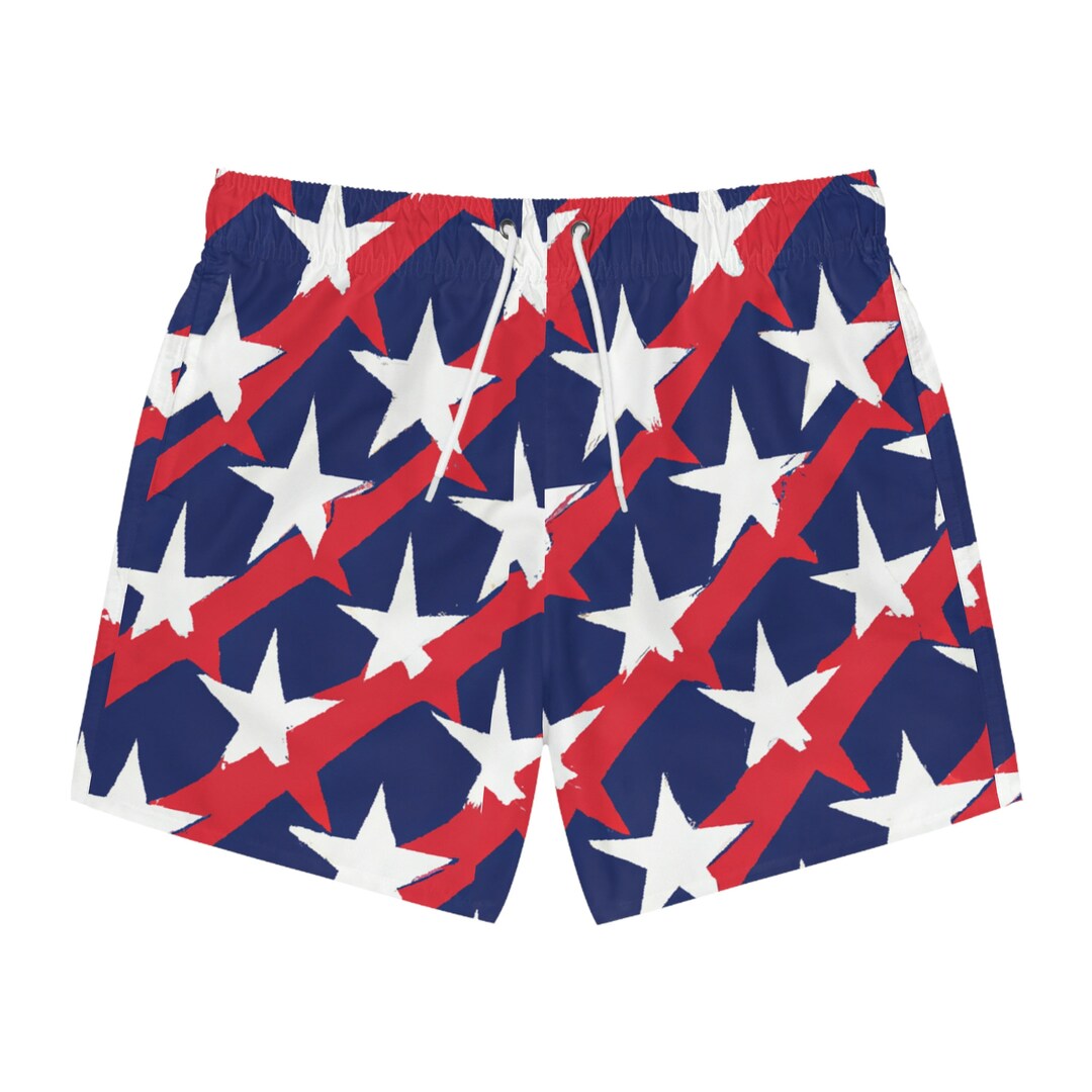 Men's American Flag Swim Trunks America Swim Suit Stars and Stripes Bathing Suit Etsy