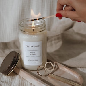 handmade soy mason jar candle | nontoxic + clean burning | spring + summer candles | dye + phthalate free | gifts for home | hostess gift