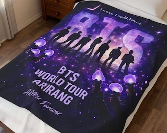 Galaxy BTS Silhouette fluwelen deken | Wereldtournee Arirang-ontwerp