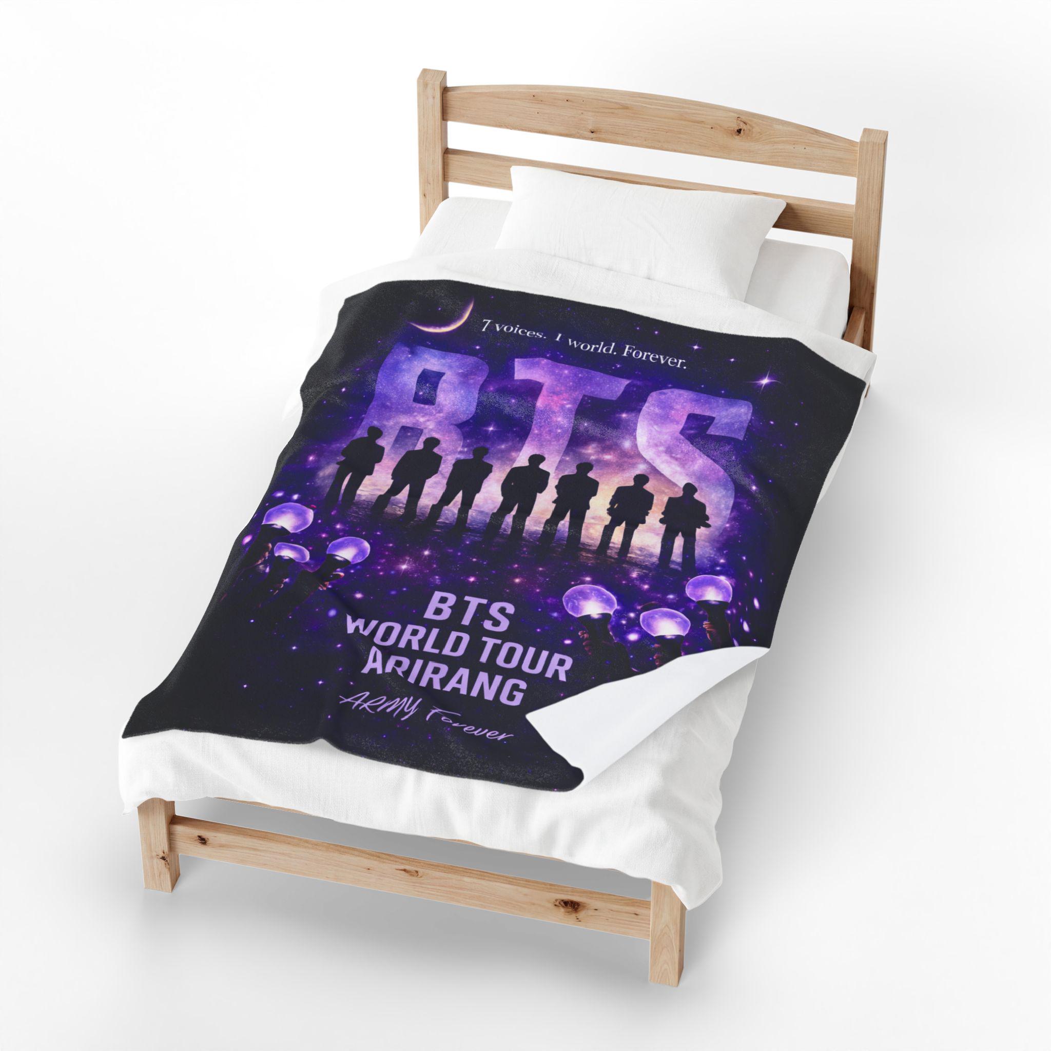 Galaxy BTS Silhouette Velveteen Plush Blanket | World Tour Arirang