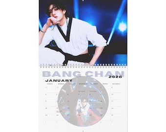 Calendriers muraux Kpop, calendrier pour enfants errants, agenda mensuel, agenda annuel, cadeau pour les fans de musique, décoration de chambre