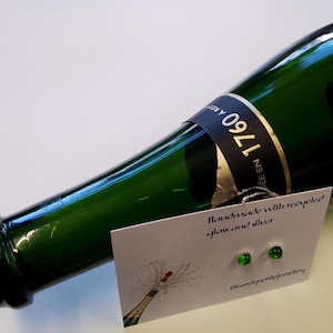 Champagne Glass and Silver Earrings