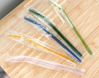 Reusable Stained Colored Glass Straw for 16oz Glass Cup