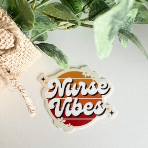 Set of (2) NURSE Stickers | Waterproof | Retro | Matte | Nurse Gifts | Nursing | Floral Stickers | Tumbler Stickers | Gifts for Nurses