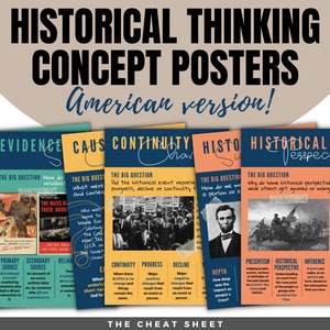 Historical Thinking Concepts Posters - American Version! Posters for the High School or Middle School History Classroom - A Set of 6 Posters