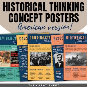 Historical Thinking Concepts Posters - American Version! Posters for the High School or Middle School History Classroom - A Set of 6 Posters