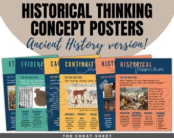 Historical Thinking Concepts Posters - Ancient History Version! Posters for the High School or Middle School History Classroom - A Set of 6!