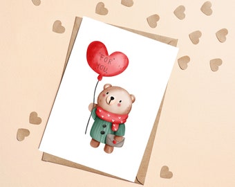 Download immediato del biglietto di compleanno biglietto carino biglietto per bambini biglietto d'amore biglietto stampabile lettera d'amore biglietto regalo carino biglietto d'orso