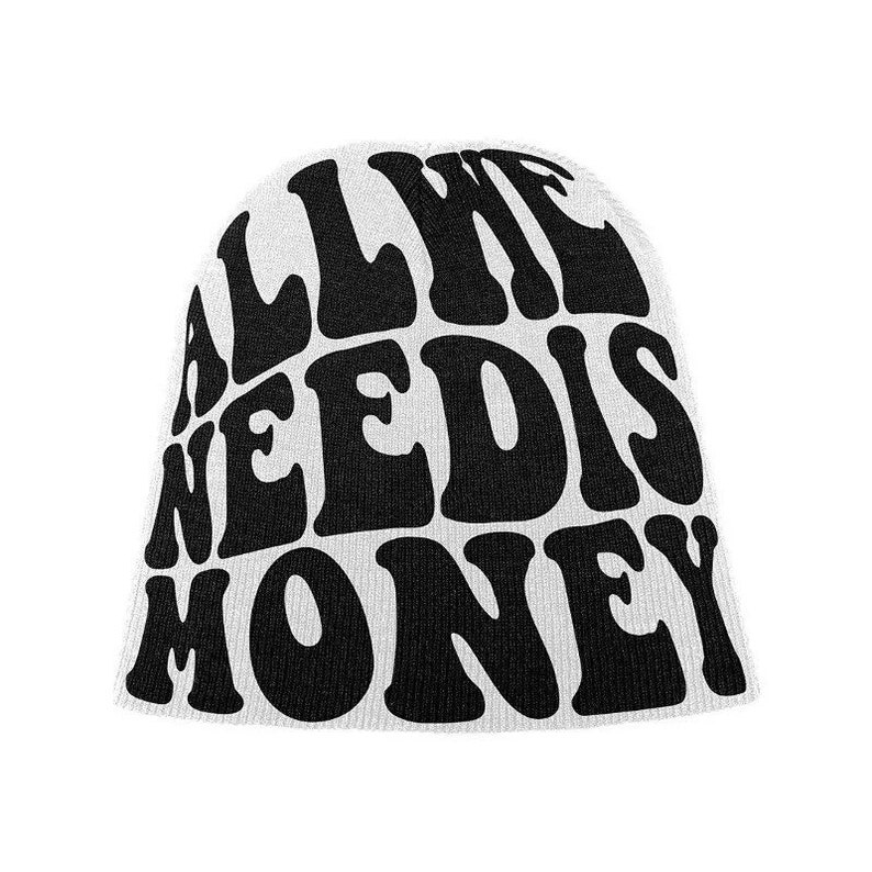Y2k all We Need is Money Beanie Trendy Beanies Unisex Beanies Winter