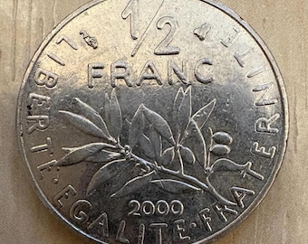 Moneda de Francia 1/2 franco 2000.