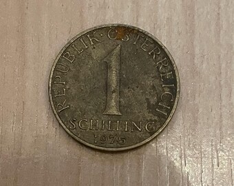 Austria 1 schilling 1975 coin.