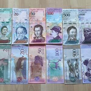 job lot 6 mix Venezuela Bolivariana , 2017 & 2018 banknotes UNC.
