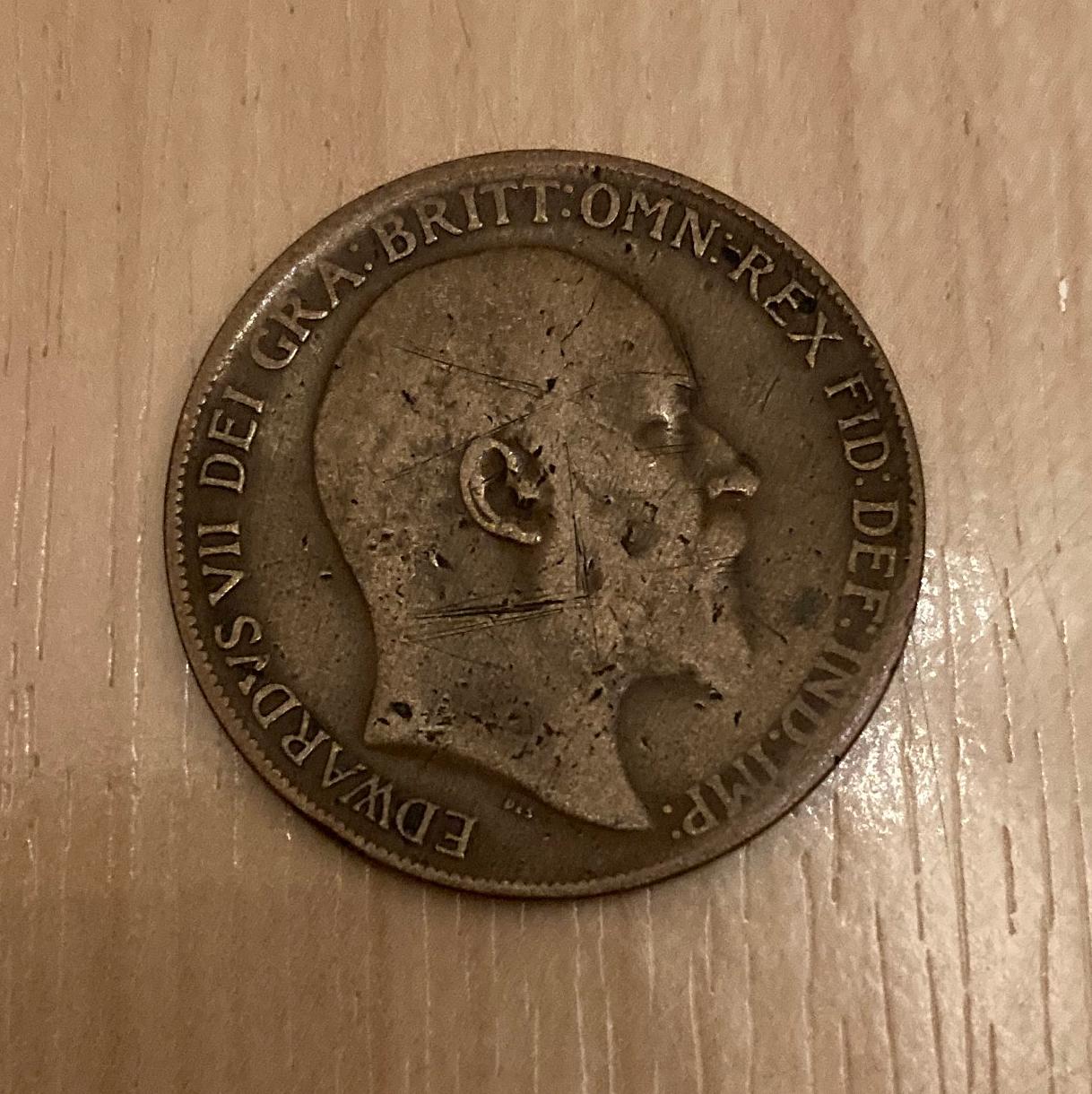 United Kingdom one penny coin 1910