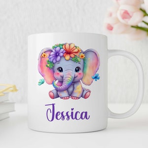 Personalised Elephant Mug - Cute Custom Mug - Elephant Gift