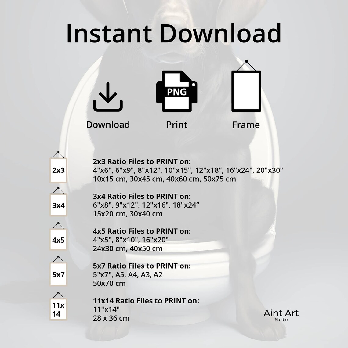 Dog on Toilet, Printable Wall Art, Dog Wall Art, Dog Print, Dog Portrait, Toilet Room Wall Art