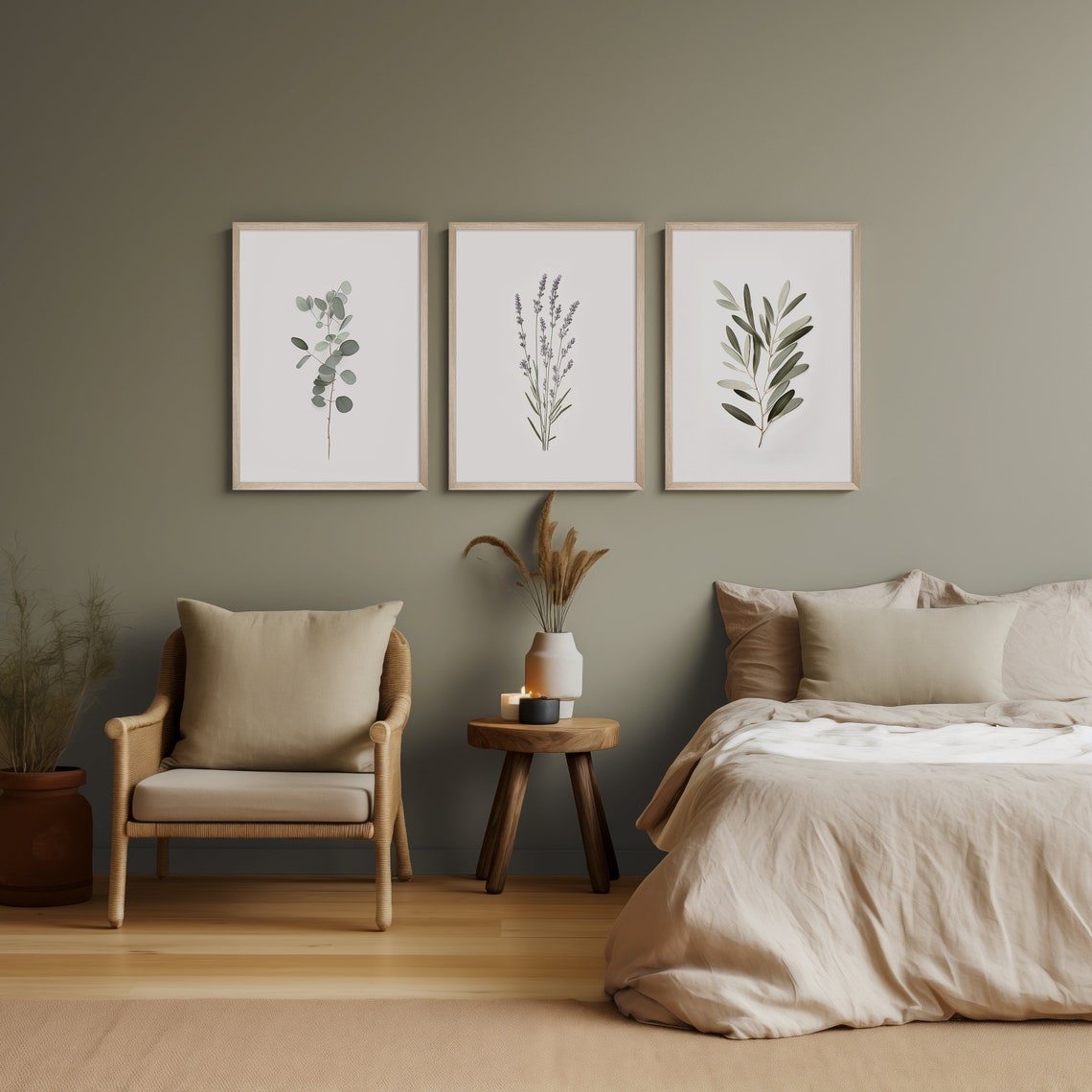 Set of 3 Prints, Printable Wall Art, Lavender Print, Eucalyptus Print