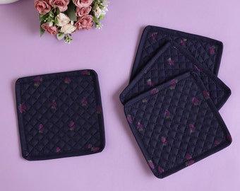 Fabric Coasters set of 4 Handmade quilted coaster dinning essentials