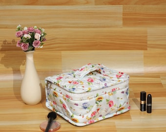 Make Up Organizer Bag, Travel makeup bag , Large capacity Cosmetic Organizer , Fabric Makeup organizer box ,Vanity Box,Unique gift, fabriqly
