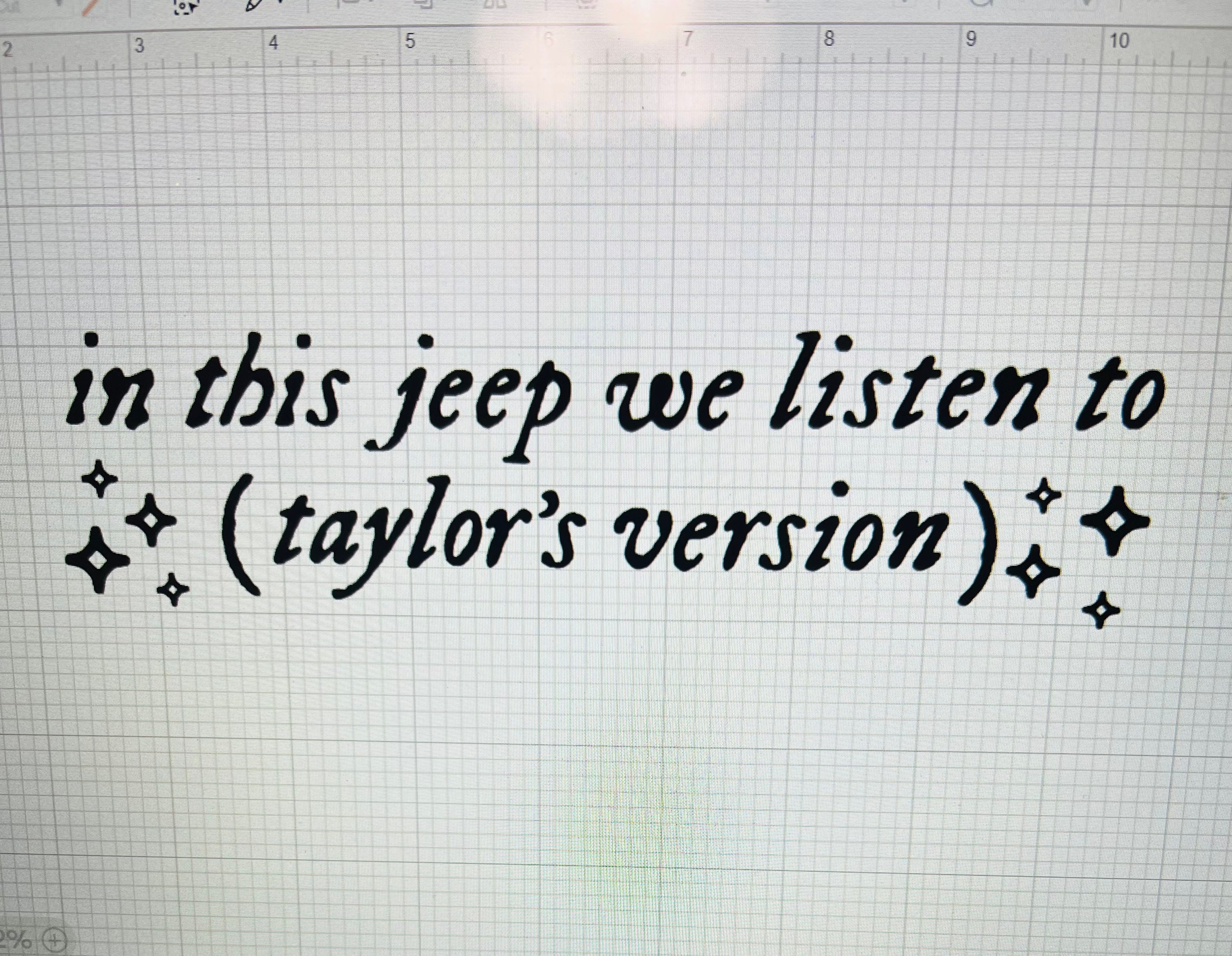In This Jeep We Listen to Taylors Version Decal FREE Etsy Canada