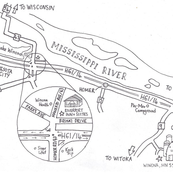 A5 Digital download, custom black and white map // Wedding and party road map // Hand drawn map and directions