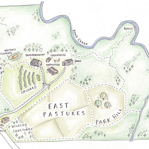 A4 Digital download Farm and Estate map // Custom festival and business map