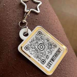 Personalised QR Code Keychain. Customized acrylic QR Code Key chain  Gold, acrylic Keychains