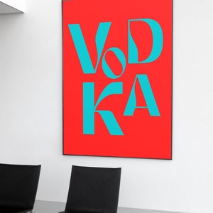 Funky Wodka Bar Cart Digitale Print