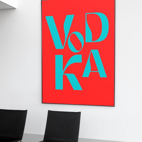 Funky Vodka Bar Cart Digital Print