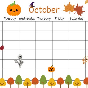 Kids Calendar, Fun Kids Calendar, Instant Printable Children's Calendar ...