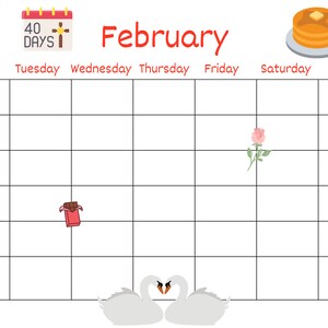 Kids Calendar, Fun Kids Calendar, Instant Printable Children's Calendar ...