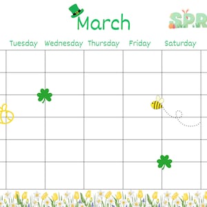 Kids Calendar, Fun Kids Calendar, Instant Printable Children's Calendar ...