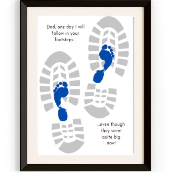 Following in Footsteps, Father's Day Printable, Dad Printable, Gift for Dad, Footprint Printable Craft, Instant Download, Gift from Child