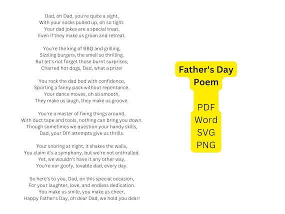 funny dad poems