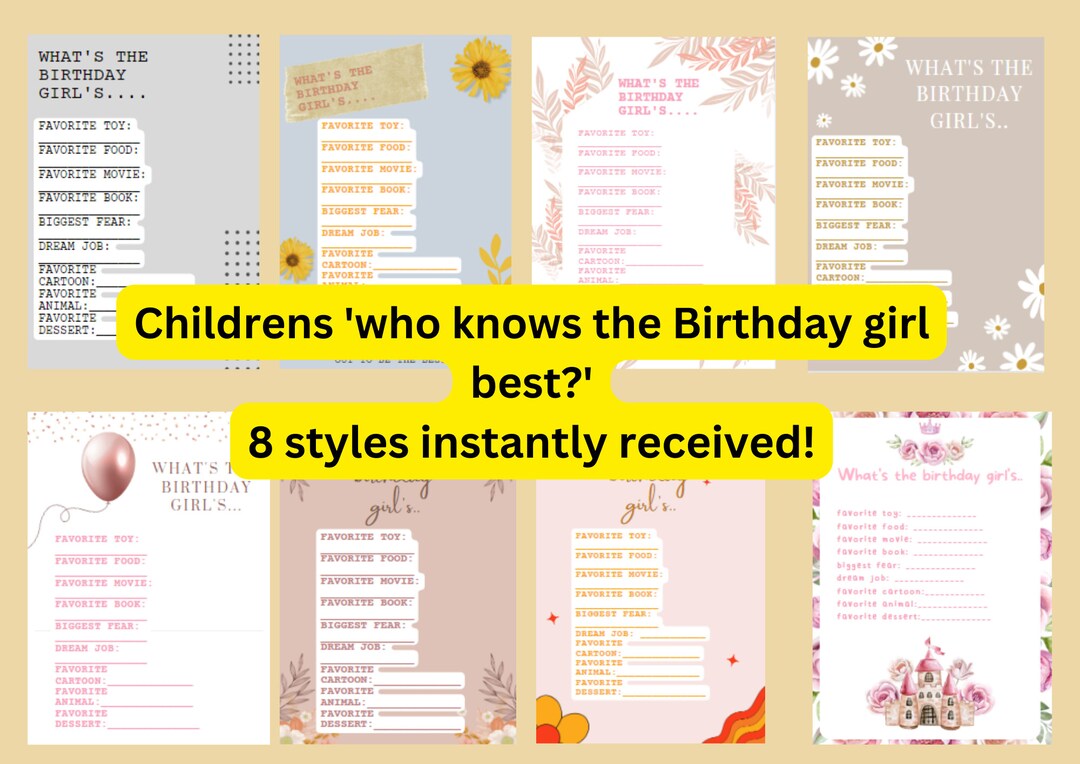 Children s who Knows The Birthday Girl Best Instant And Printable children-s-who-knows-the-birthday-girl-best-instant-and-printable