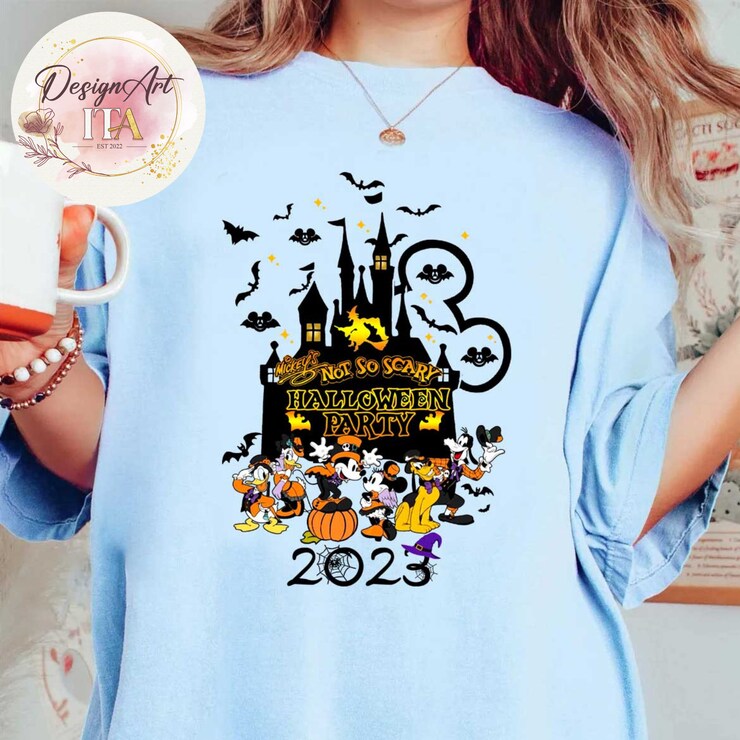 Mickey'S Not So Scary Halloween 2023 Shirt, Disney Castle Halloween Shirt, Mickey &Amp; Friends Halloween Party, Disney World Disneyland Tee