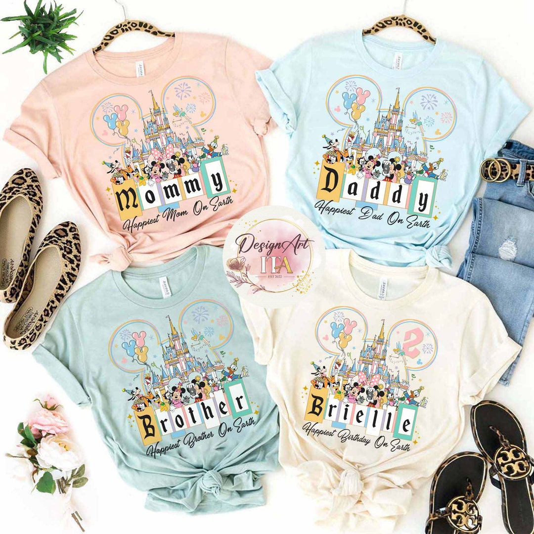Personalized Disney Birthday Shirt Happiest Family on Earth - Etsy
