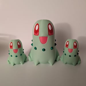 Paquete de macetas Chikorita Planter, conjunto de 3, proyecto de pintura diy, impreso en 3D