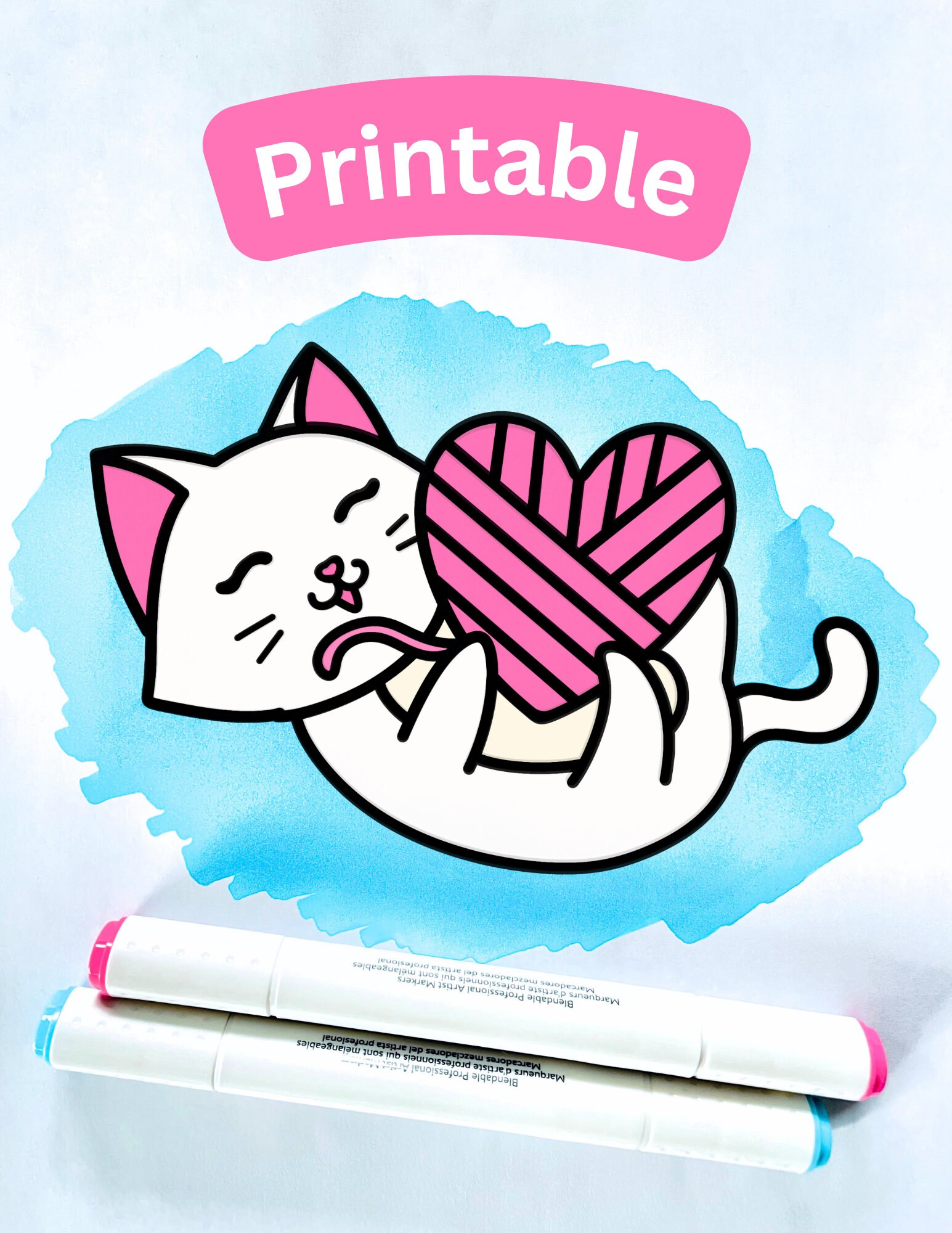 35 Valentine Coloring Pages for Adults and Kids, Digital Printable Bold ...