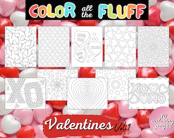 Dibujos para colorear de San Valentín: Corazones, Piruletas y Galletas (Descarga digital)