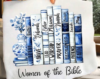 Retro Christian Women of the Bible PNG: Floral Faith Designs, Jesus png Digital Download