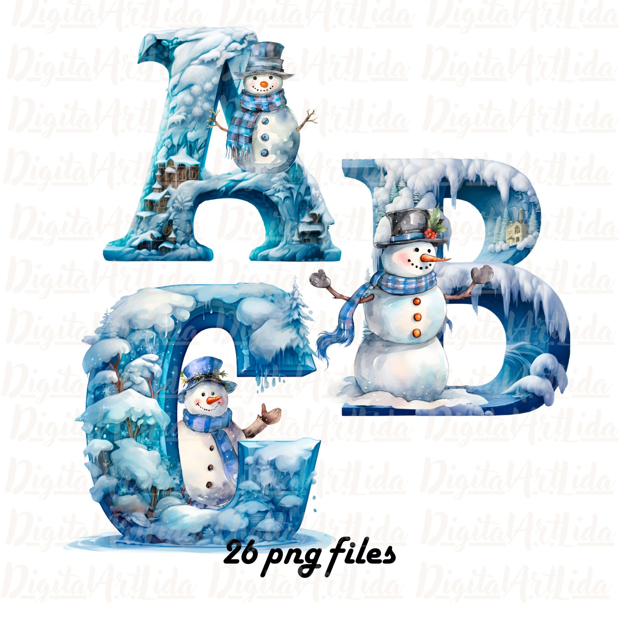 Snowman Alphabet, Letters Png, Alphabet Png, Snowman Clipart, Doodle ...