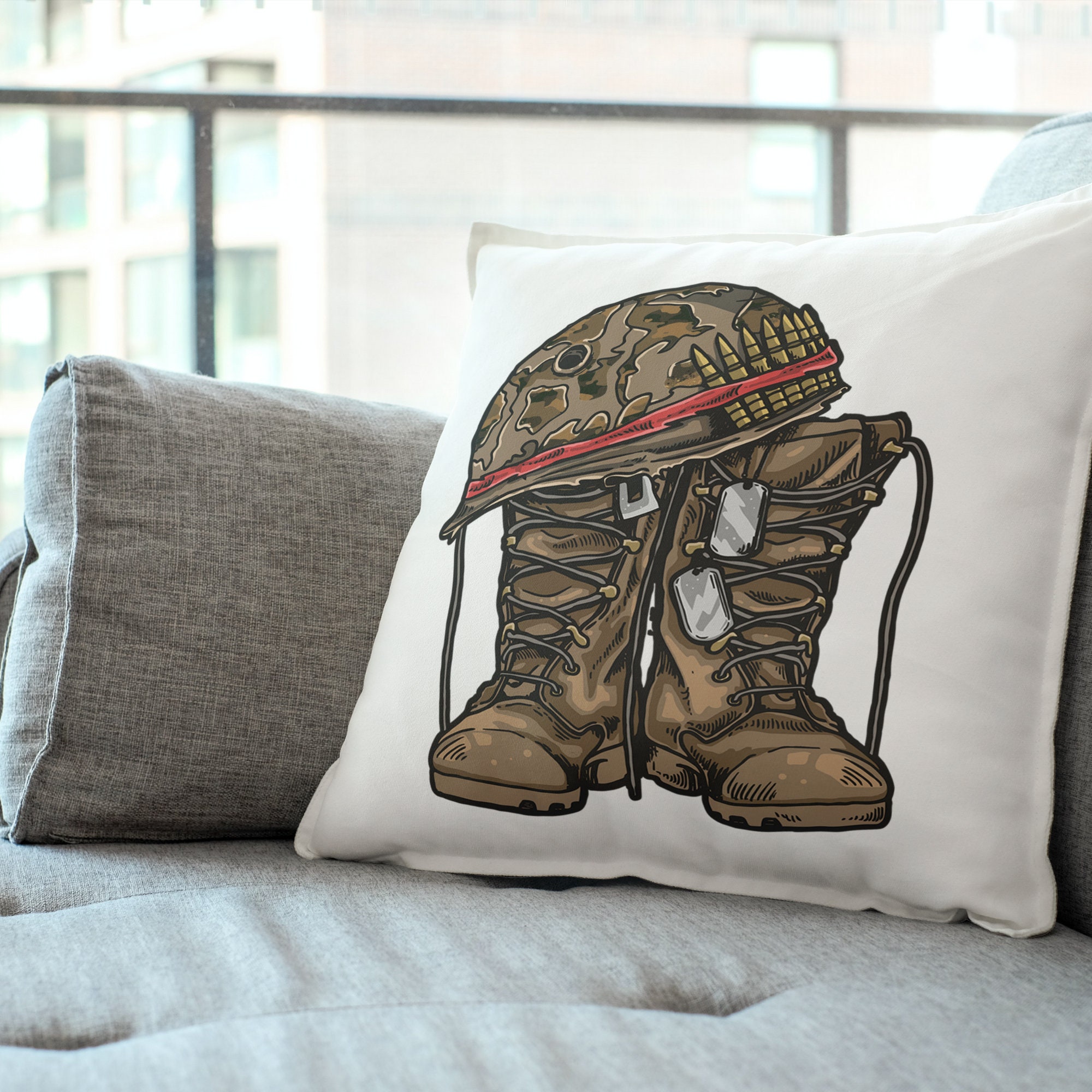 Military Boots With Dog Tags Design Download Combat Boots Etsy