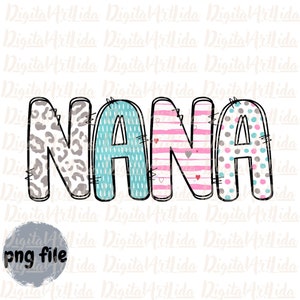 Personalized Nana png, Nana design download, Customizable Nana PNG, Family, Nana Clipart, Nana Gift, cheetah print image 2