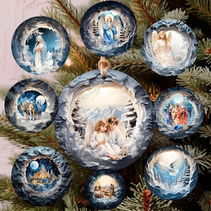 Snow Globe Christmas Ornament Clipart: 3D PNG Bundle (Digital Download)