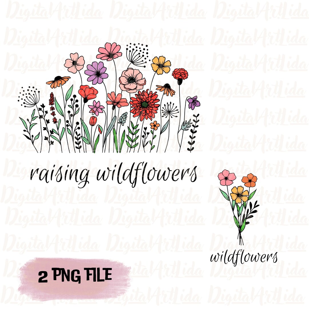 MODNTOGA Mommy And Me Matching Shirt Raising A Wildflower Graphic Mama
