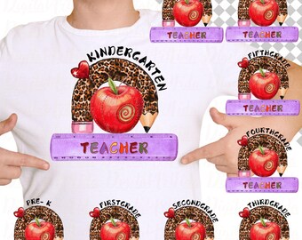Retro Back to School PNG-bundel: ontwerpen voor docenten voor sublimatie (digitale download)
