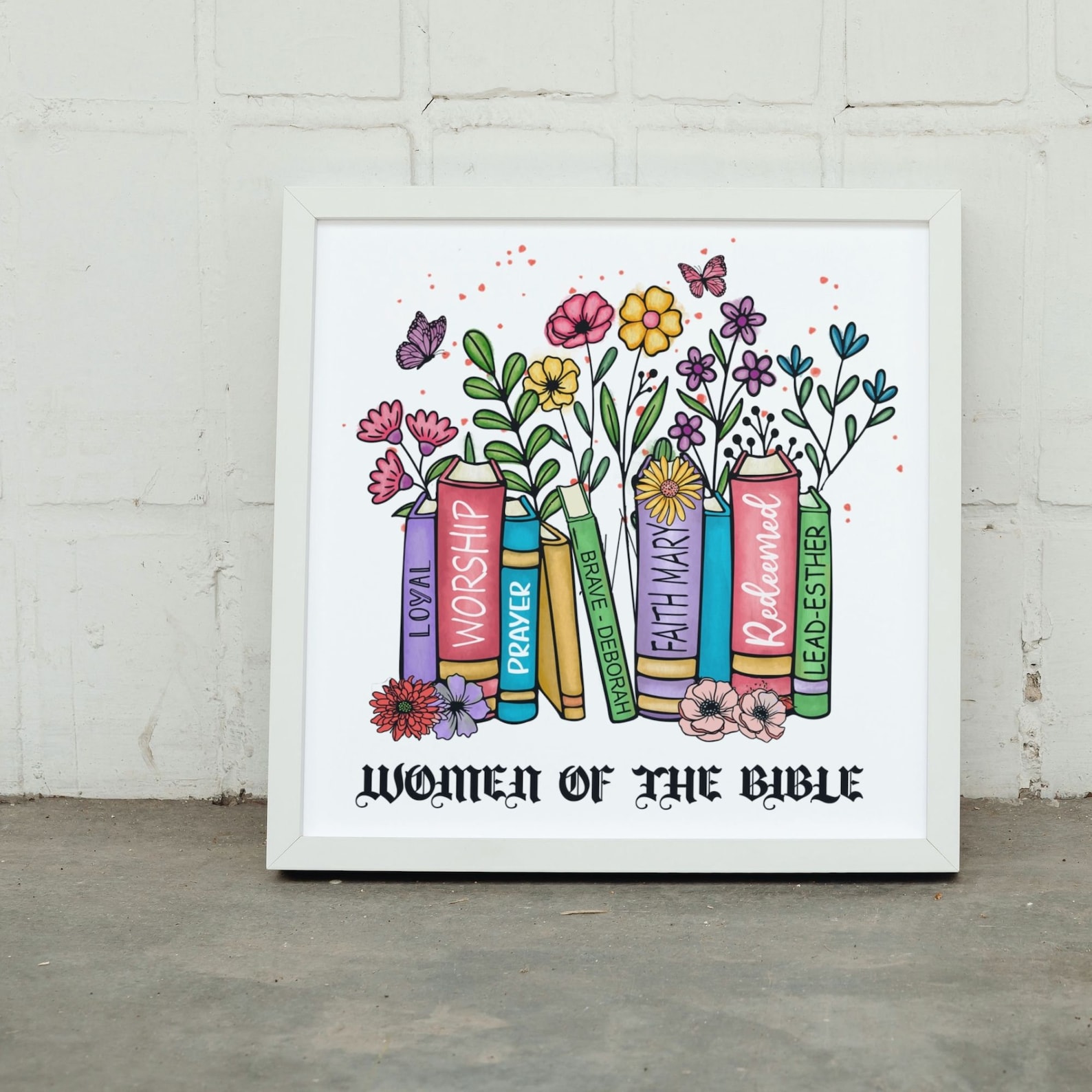 Women of the Bible PNG: Retro Christian Sublimation Design, Wildflowers ...