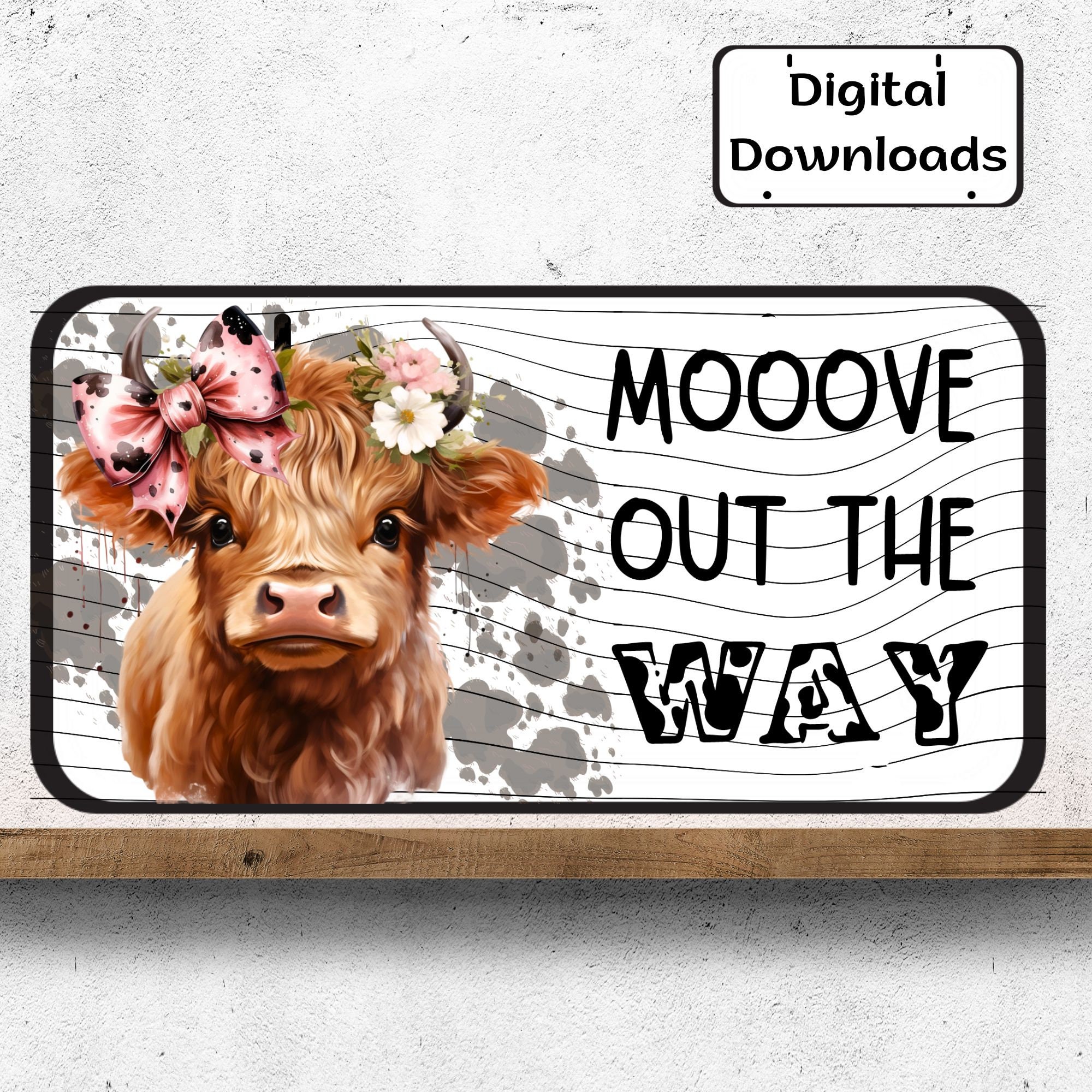 Highland Cow Sublimation Design, Farm PNG, Cow Auto Designs, License Plate Design, Farm Sublimation Design, Cow png, License Plate png