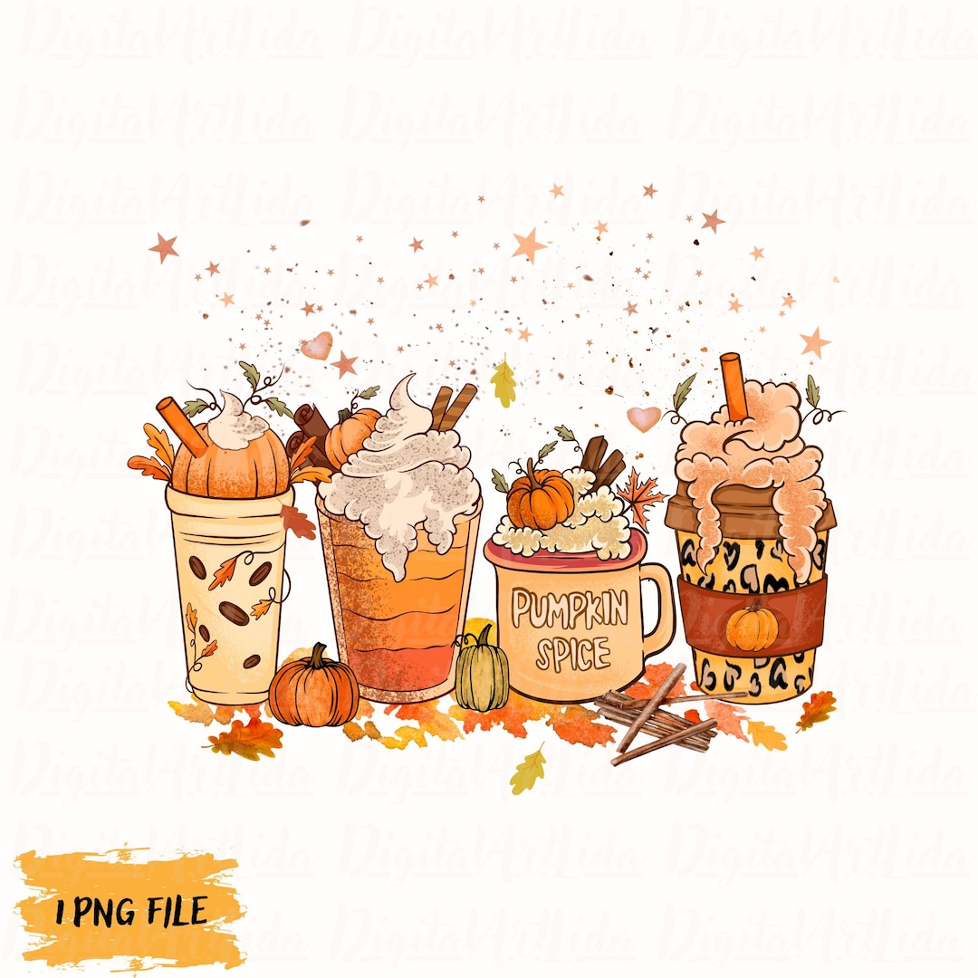 Fall Coffee Drink Png, Pumpkin Coffee PNG, Warm Cozy Autumn Sublimation ...