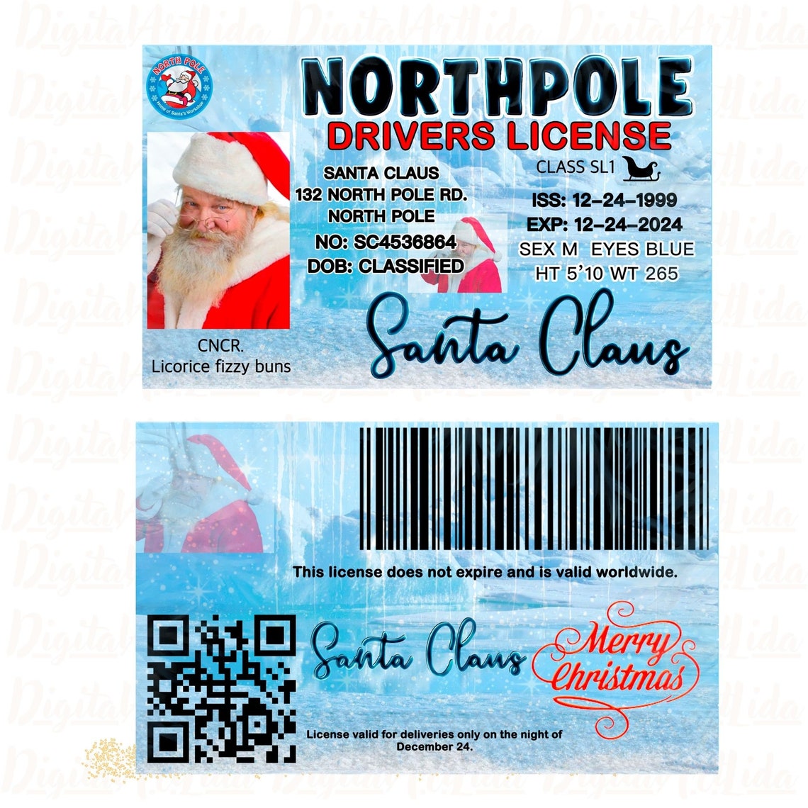 Santa Claus License Png Lost Driving License Designs - Etsy